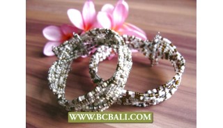 Multi Color Beads Cuff Bracelets Small